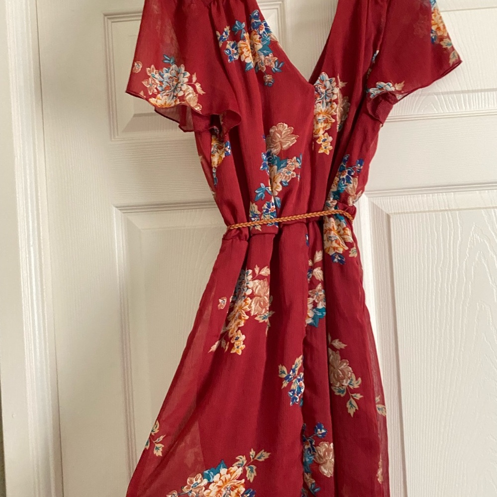 Red Floral Maxi Dress